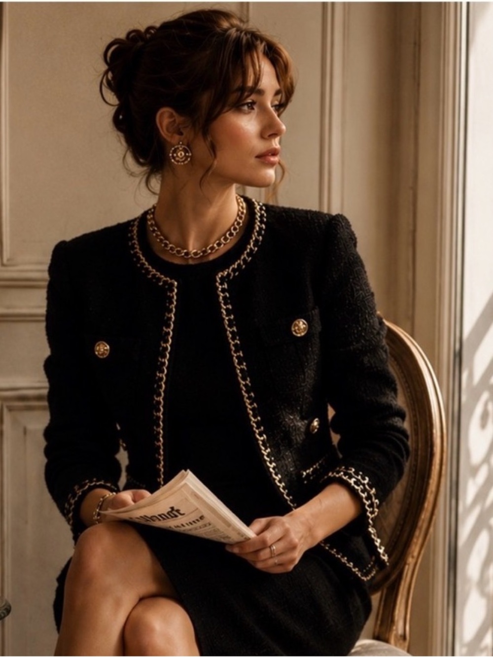 DEFINITELY A SHOWSTOPPER designer inspired cropped jacket.